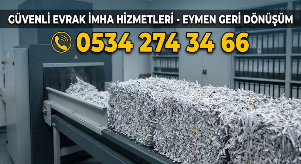 Endüstriyel kağıt öğütücü makineden çıkan kırpılmış banka ve ofis evrakları Eymen Geri Dönüşüm iletişim 0534 274 34 66