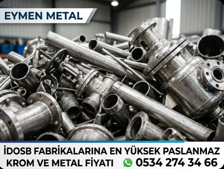 İDOSB fabrikalarından çıkan 304 ve 316 kalite paslanmaz krom hurdaları ile imalat artığı metal parçalar Eymen Hurdacılık şeffaf tartım 0534 274 34 66