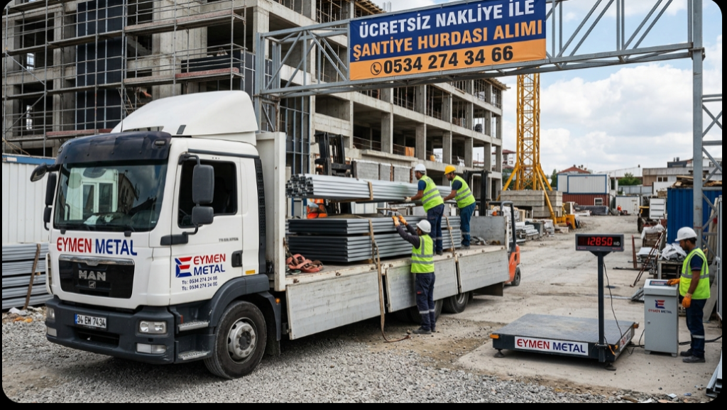 Sökülen alüminyum cephe hurdaları şantiyede tıra yükleniyor ücretsiz nakliye ve peşin ödeme 0534 274 34 66