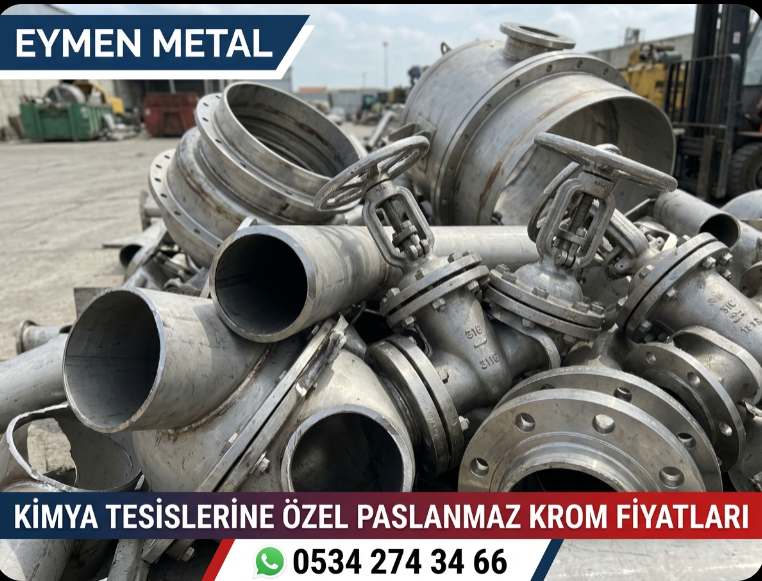 Kimya tesislerinden sökülmüş yüksek değerli 316 kalite paslanmaz krom boru hurdaları ağır sanayi vanaları ve flanş hurdaları Eymen Hurdacılık 0534 274 34 66