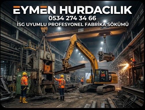 Tosb Otomotiv OSB içerisinde Eymen Hurdacılık uzman ekipleri tarafından iş sağlığı ve güvenliği kurallarına uygun olarak gerçekleştirilen fabrika sökümü ve çelik konstrüksiyon kesim işlemi.
